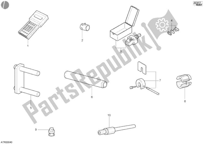 Alle onderdelen voor de Werkplaats Service Tools, Frame van de Ducati Supersport 750 SS 2002